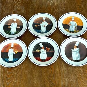 Williams Sonoma Chef Series Guy Buffet set of 6  Dessert/Salad Plate (60F)